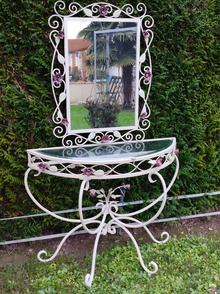console avec miroir m�tal et verre 50 M�nilles (27)