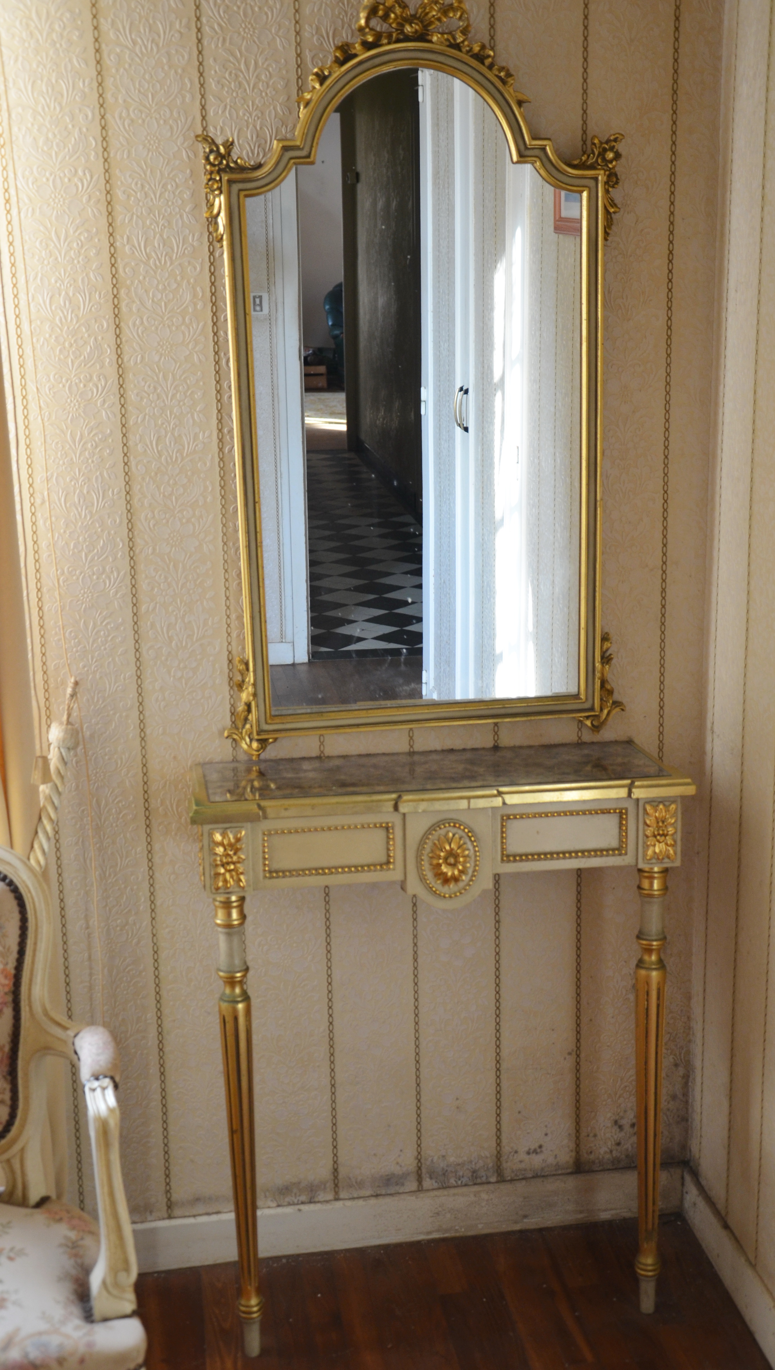 Console murale en bois Style Hollywood Regency 570 Quimper (29)