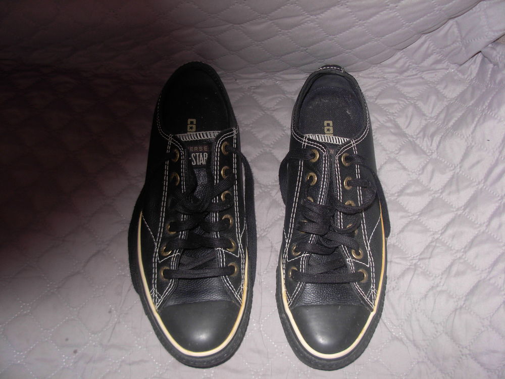 Converses homme pointure 41 en cuir noir, basses avec lacets 30 Ch�n�railles (23)