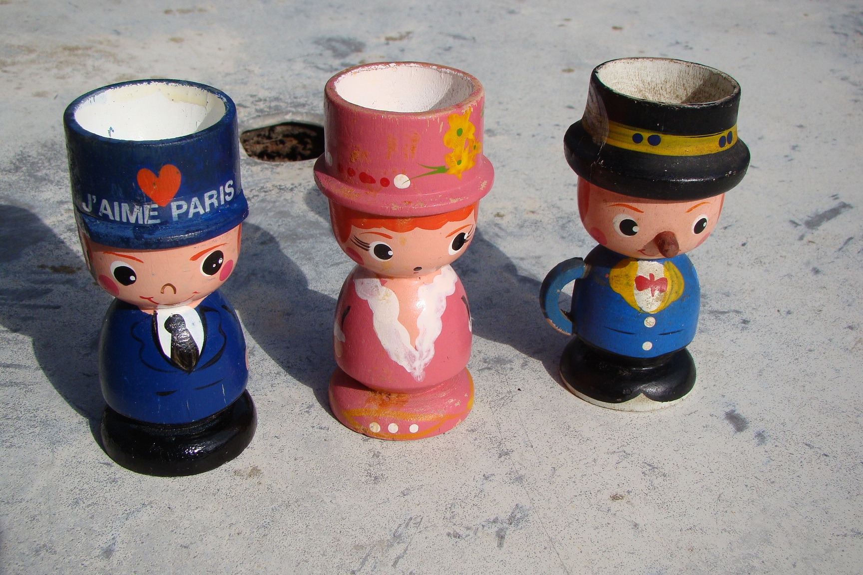 Lot de 3 coquetiers en bois vintage ann�es 1960 / 1970 30 Gargenville (78)