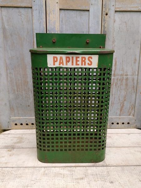 Corbeille � Papier Poubelle Jardin Public Vintage 80 Loches (37)