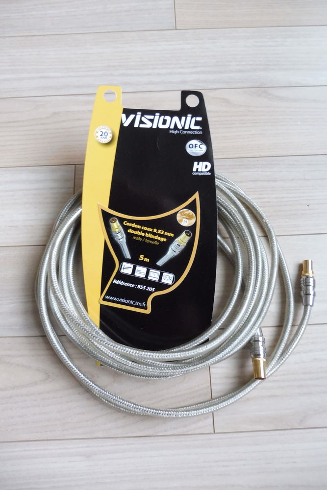 Cordon coax HD double blindage m�le/femelle 5 La Madeleine (59)