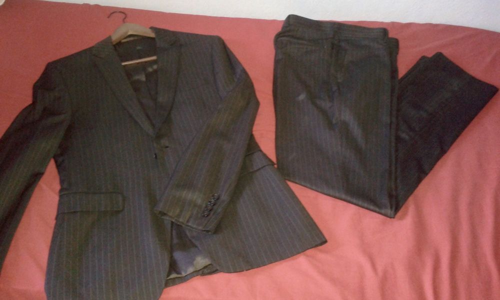 Costume Homme (veste/pantalon) Ray� Marron - T 40 (M/L) 25 Paris 19 (75)