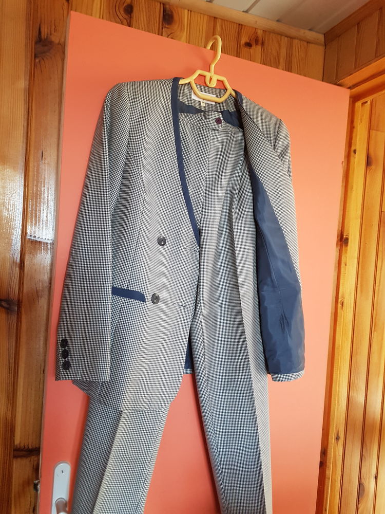 Costume 2 pi�ces Pied de poule bleu 45 Cahors (46)