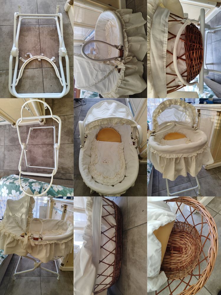 Couffin en osier avec pieds en fer 40 Bompas (66)