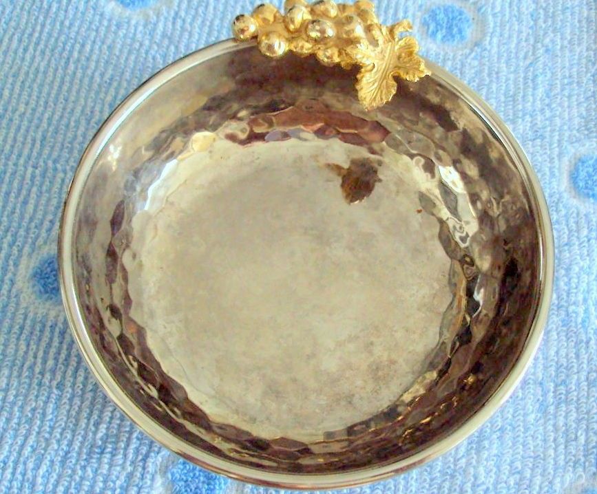 Coupelle vide poche ronde m�tal argent� raisin dor� 5 Clermont-Ferrand (63)