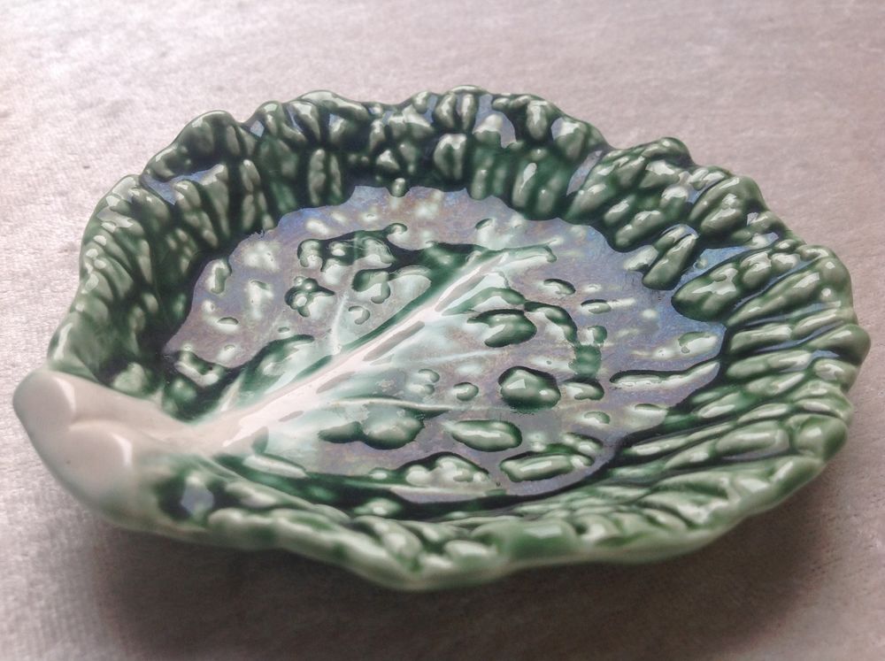 COUPELLE VIDE POCHE FEUILLE DE CHOU EN FAIENCE 15 Tr�gunc (29)