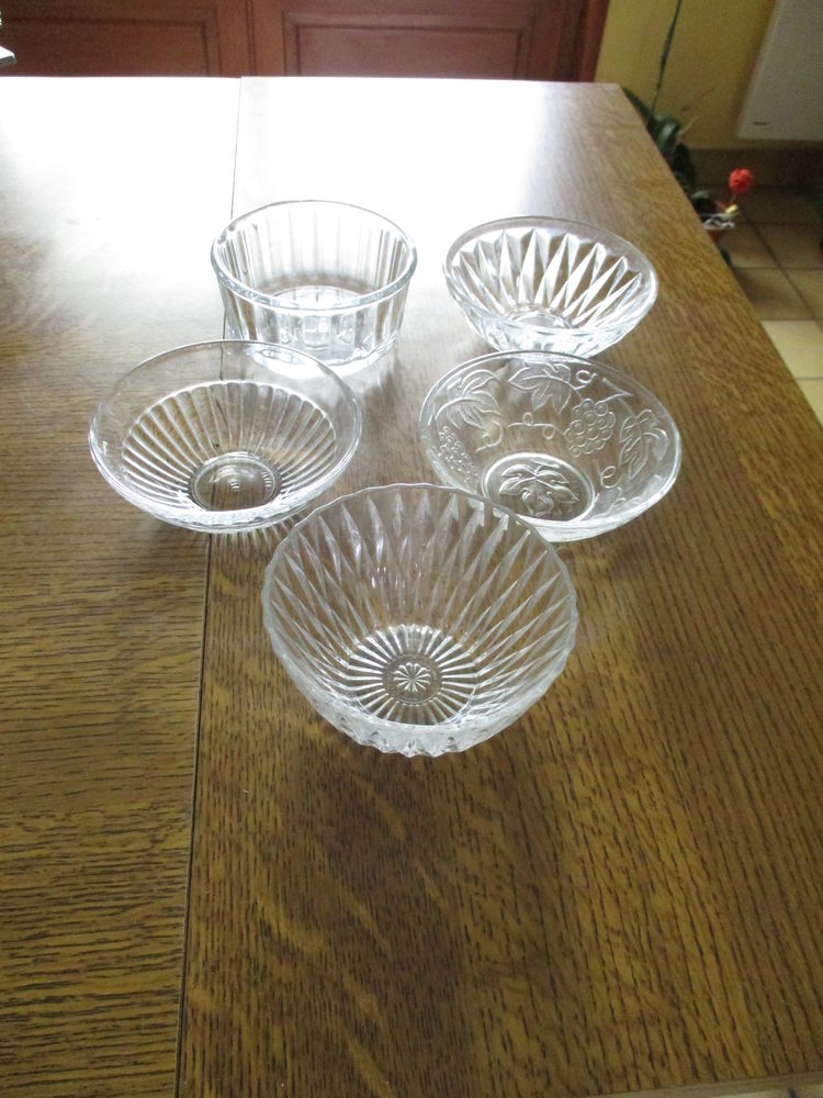 lot de 5 coupelles en verre vintage 0 M�rignies (59)