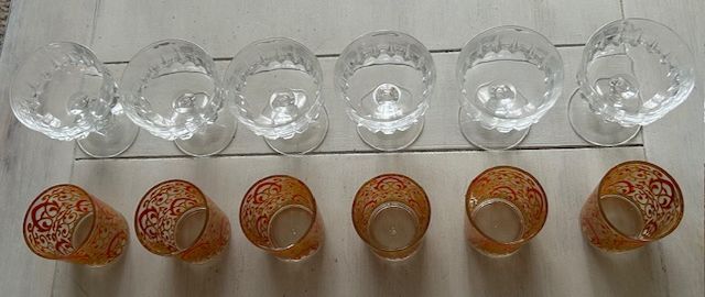 6  COUPES  cristal  +  6  VERRES liqueur  ( jamais servis ) 14 Cerny (91)