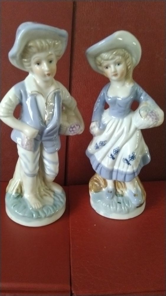 Couple porcelaine blanc bleu 6 Tilloy-l�s-Mofflaines (62)