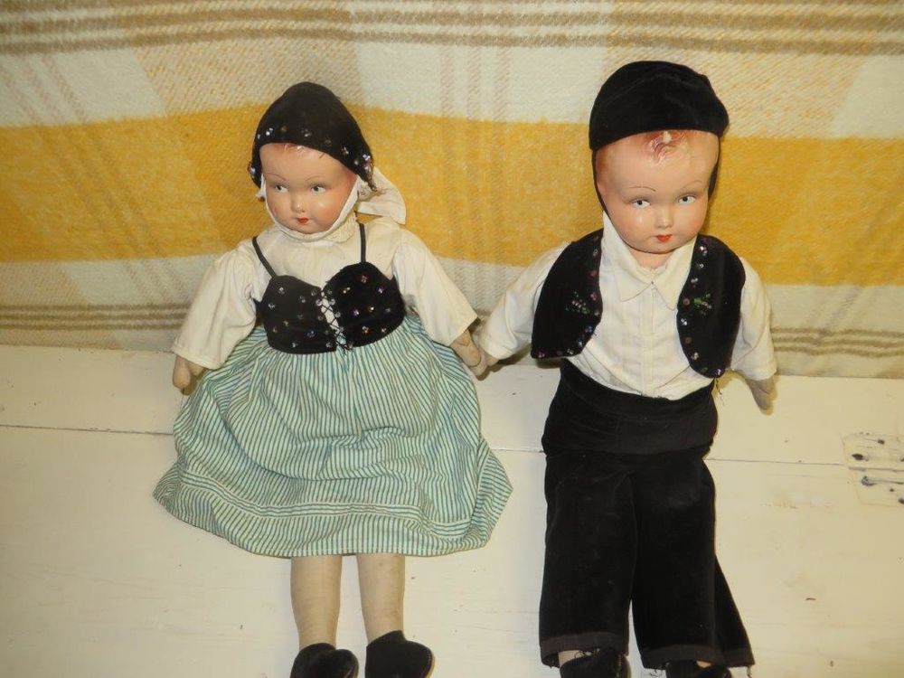 1 couple de poup�es chiffon tr�s anciennes. 0 Dung (25)