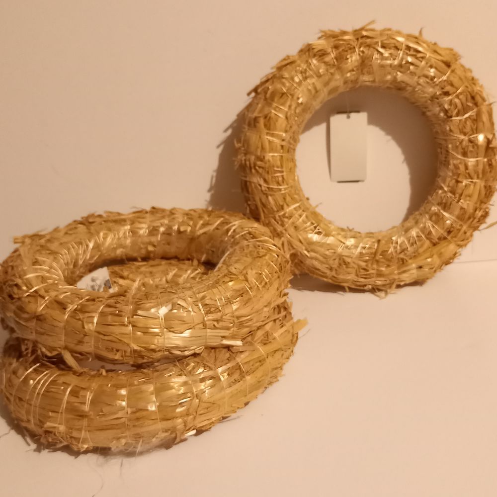 Lot de 3 couronnes de l'avant en paille naturelle, dia 25 cm 11 Saumur (49)