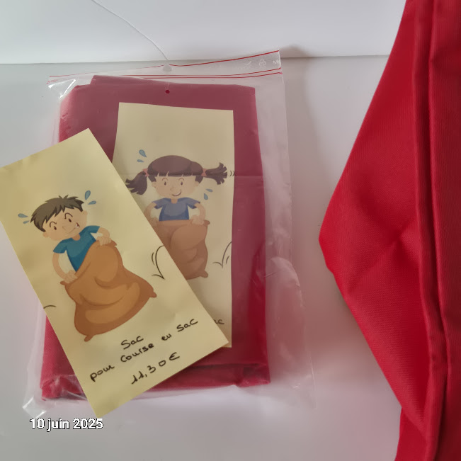 Course en sac - lot de 2 sacs avec poignets, en toile �paiss 12 Saumur (49)