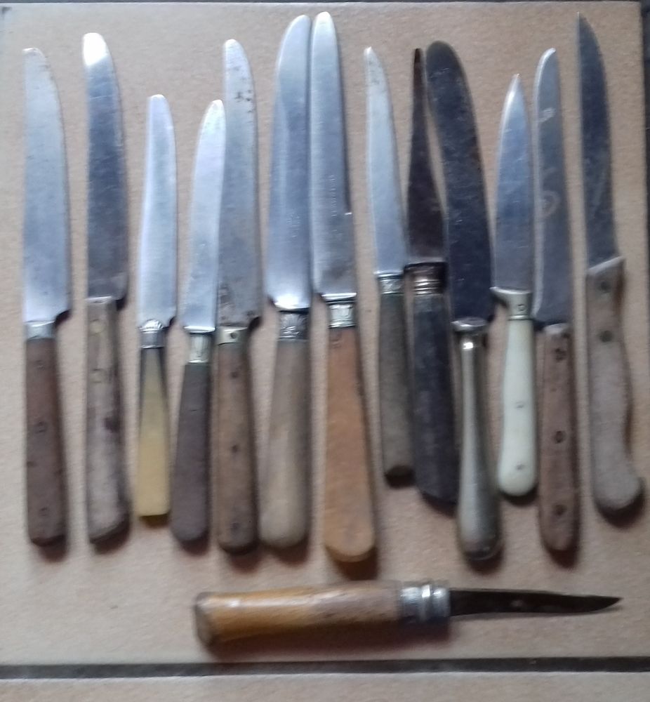 LOT DE 14 COUTEAUX ANCIENS DE TABLE 10 Boucau (64)