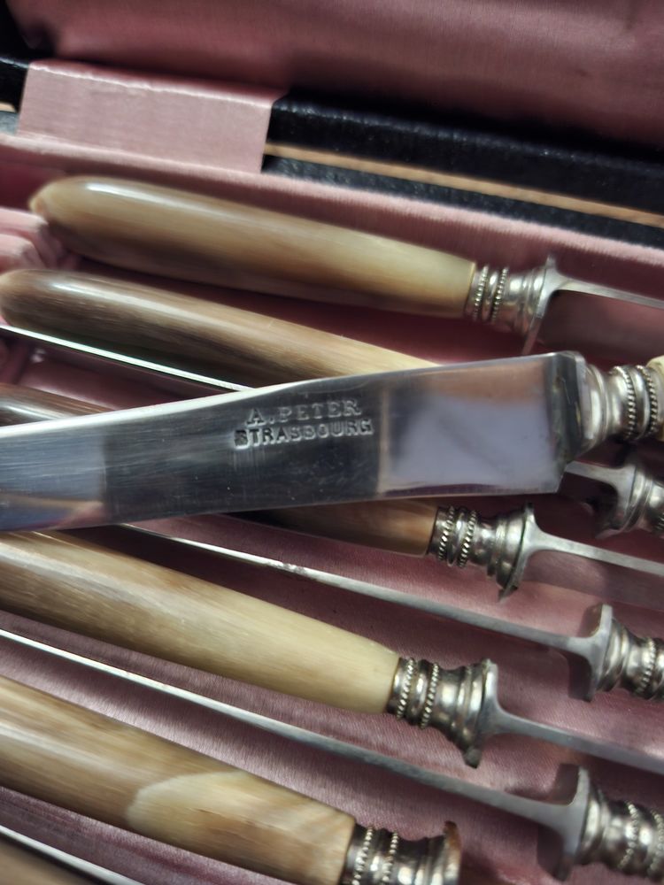 Lot de 12 couteaux avec �crin. Manches en tissu corne 0 Colmar (68)