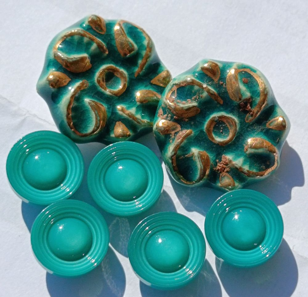 Lot Couture �meraude & Or   7 Boutons  Style Bijou    N�59 10 Thonon-les-Bains (74)