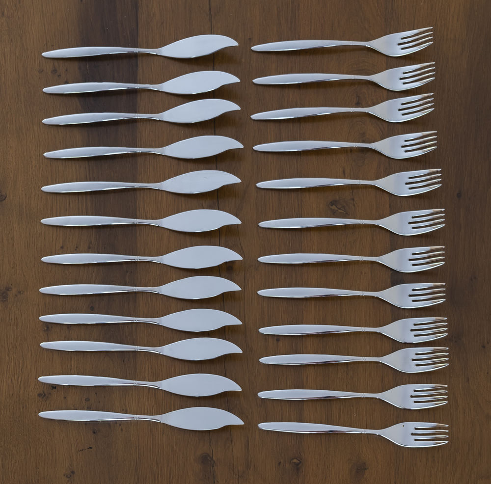 Couverts � poisson Guy Degrenne, mod�le Sloop miroir 85 Han-sur-Meuse (55)