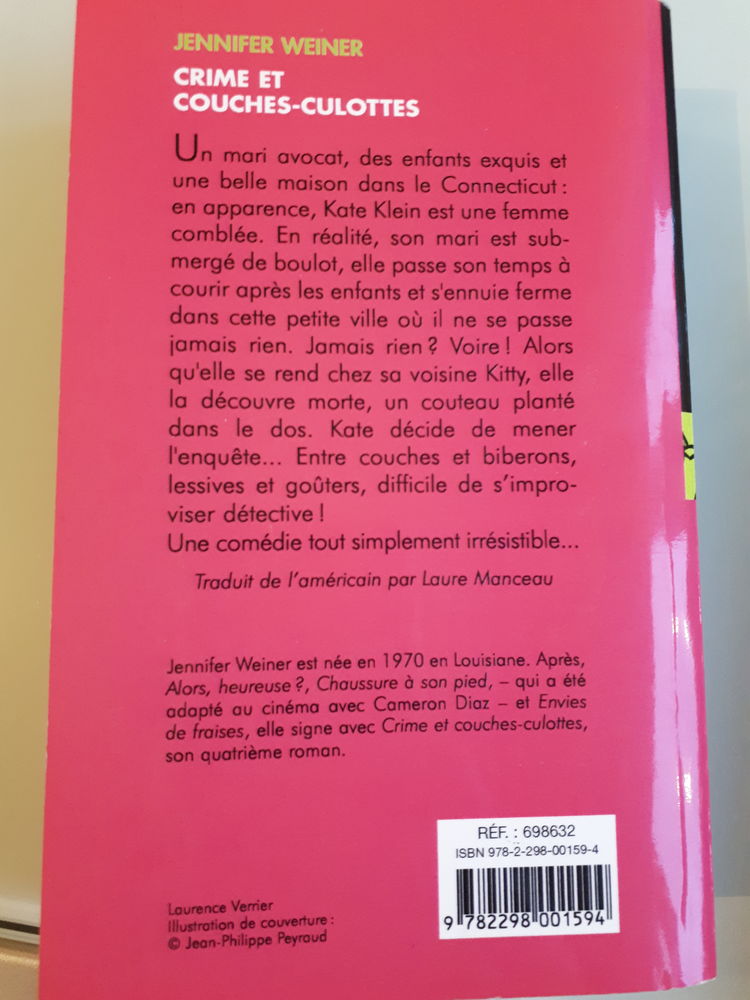 Crimes et couches culottes de Jennifer Weiner 1 Villeparisis (77)