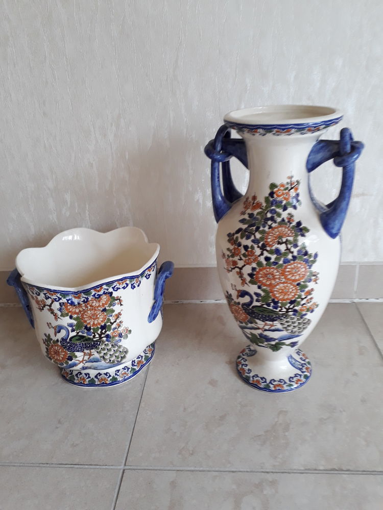 Cruche et cache-pot faiencerie de Gien 295 Champigny-sur-Marne (94)