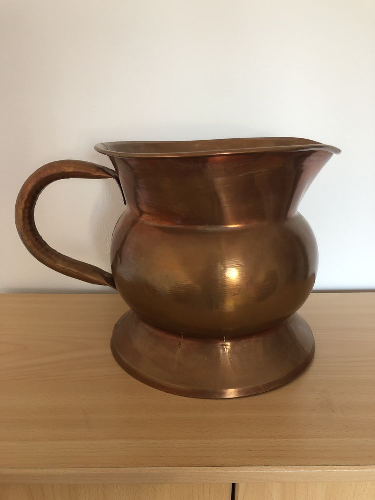 Vase Cruche En Cuivre - Déco Vintage, état Correct