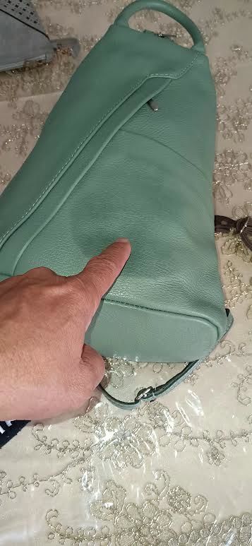 Sac � dos 2 en 1 en cuir vert amande sac � main transformabl 10 N�mes (30)