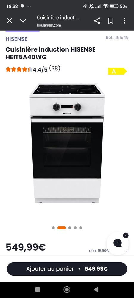 cuisiniere induction 50cm , achet�e en juillet 2025, 350 Juan Les Pins (06)