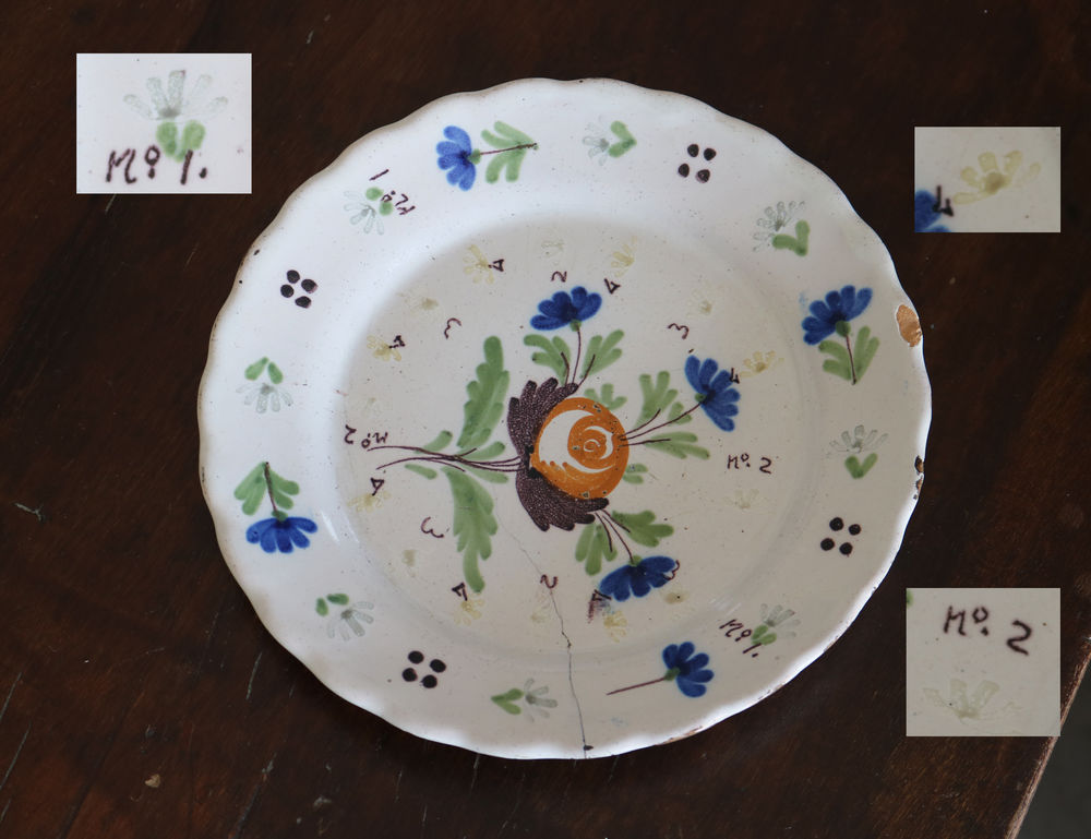 Curieuse assiette en fa�ence, Forges Les Eaux  XVIIIe ? XIXe 20 Fillinges (74)