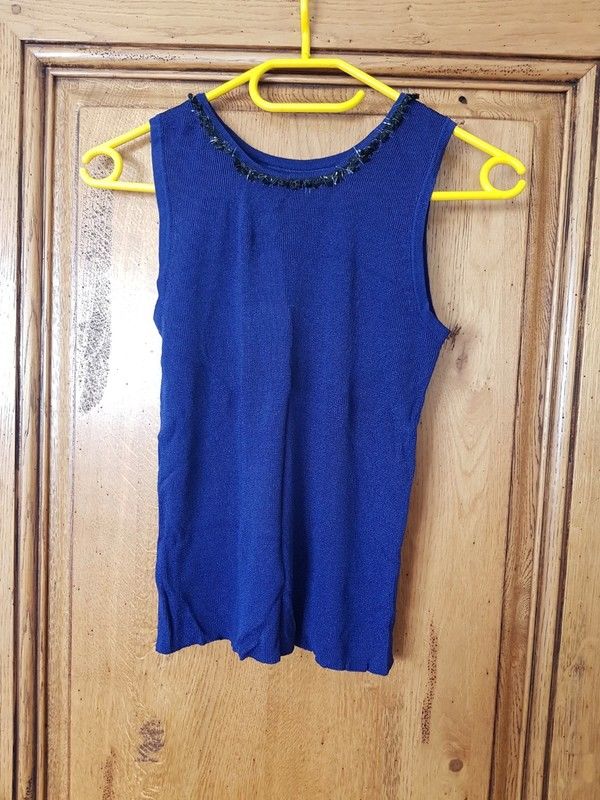 D�bardeur bleu col dentelle noire neuf mesure aisselles a ai 5 Viriat (01)