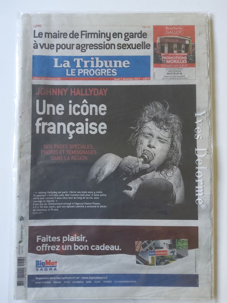 D�c�s de JOHNNY HALLYDAY   la tribune - le progr�s   5 Saint-Bonnet-les-Oules (42)