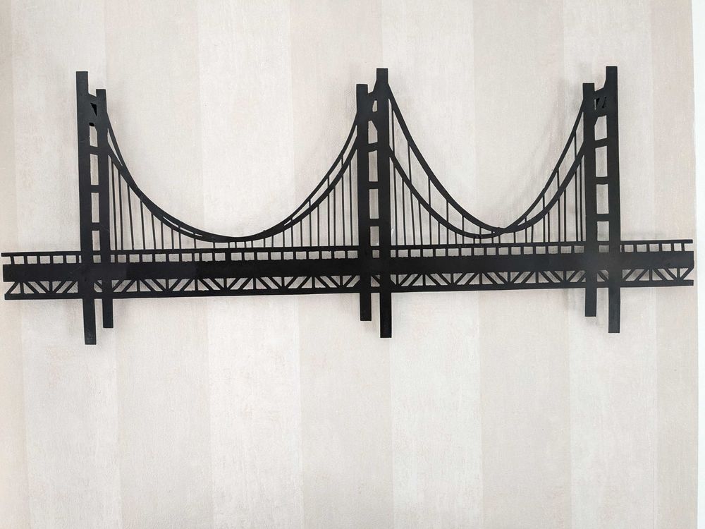 D�co murale pont type Golden Gate en m�tal noir 25 Pau (64)