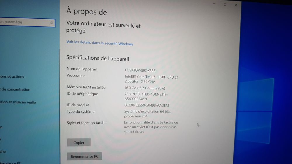 DELL PRECISION 5540 I7 9�me G�n�ration, SSD 512GO RAM 16GO C 650 Malakoff (92)