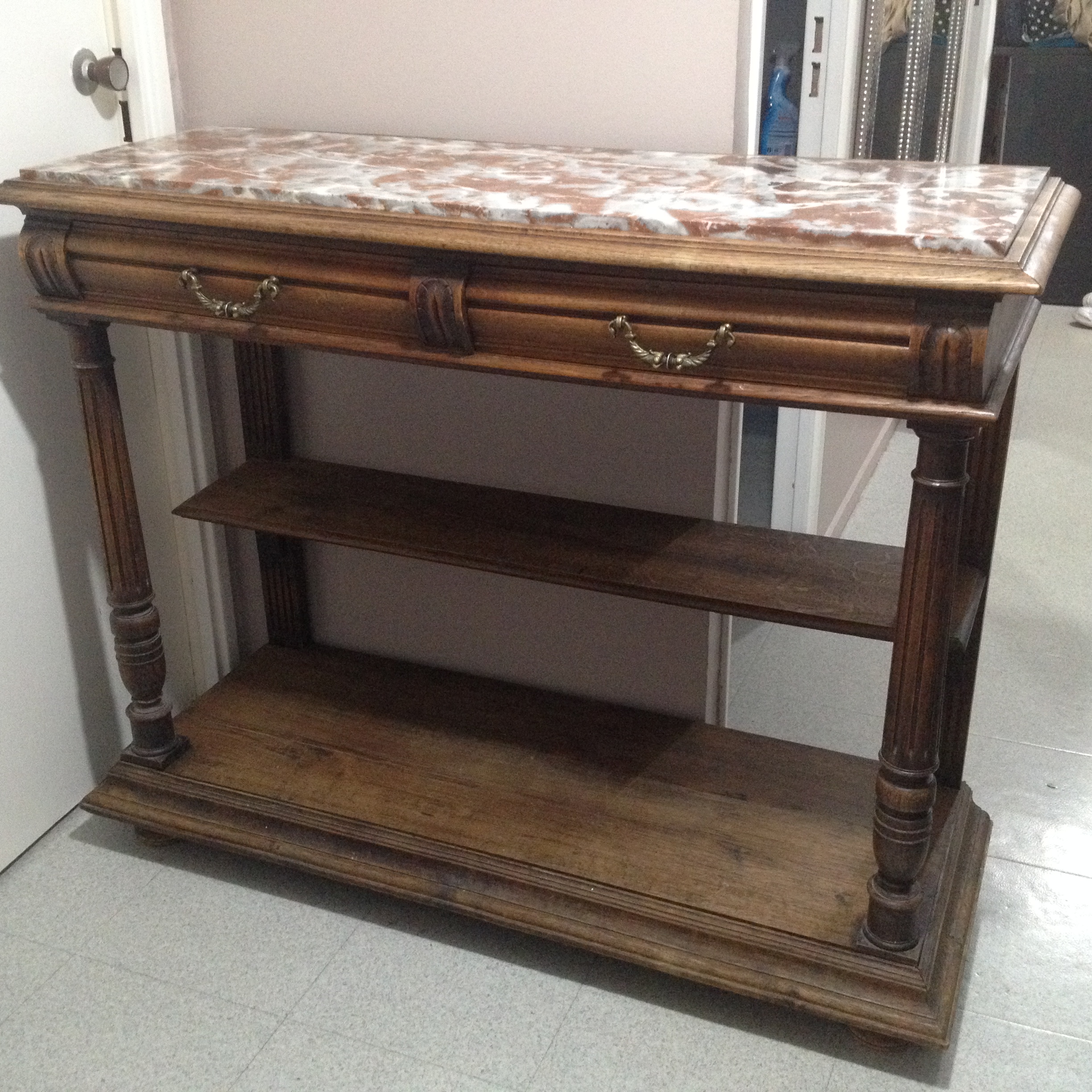 desserte henry  2 en noyer plateau marbre 0 Saint-�tienne (42)