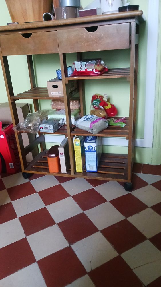 Desserte sur roulette bois et carrelage 10 Suresnes (92)