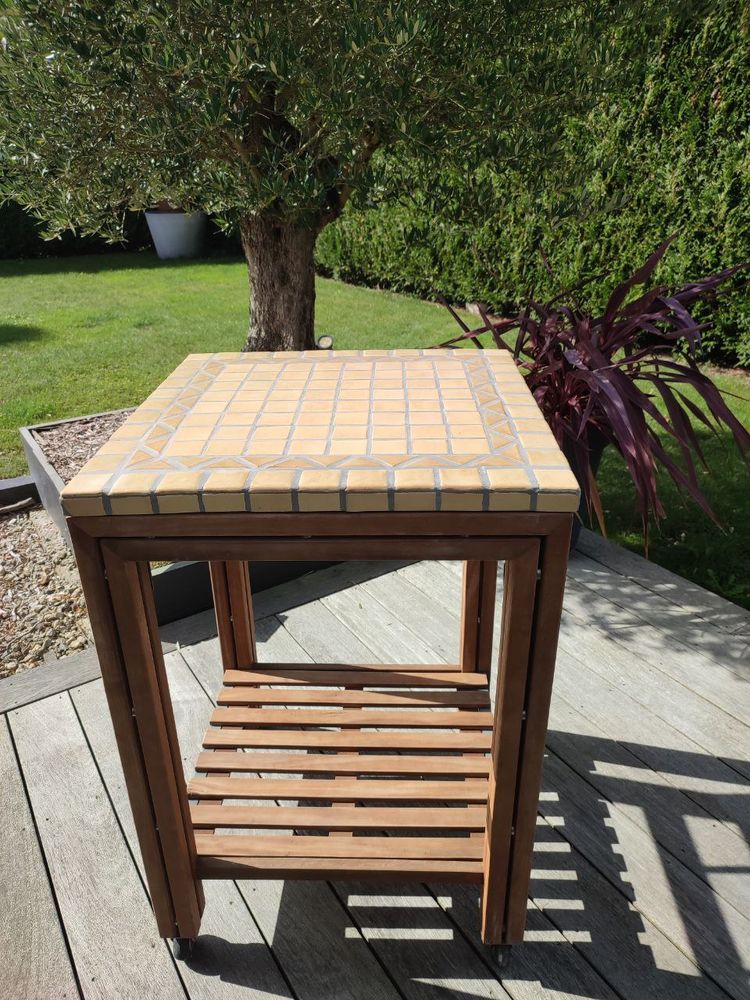 Desserte en Teck et ceramique 250 Rennes (35)