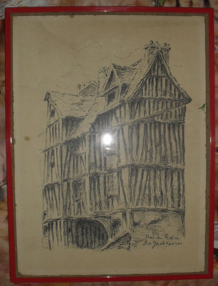 Dessin original de la rue du Rosier d'Edmond SPALIKOWSKI 1 Montreuil (93)