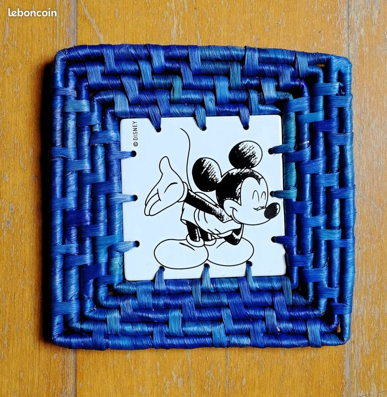 Dessous de plat Mickey Mouse - rafia et c�ramique - Disney 6 Argenteuil (95)