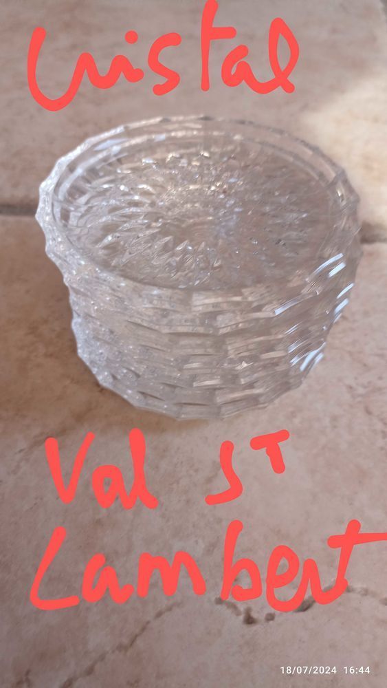 dessous de verres ou bouteilles en cristal VAL ST LAMBERT 45 Vallauris (06)