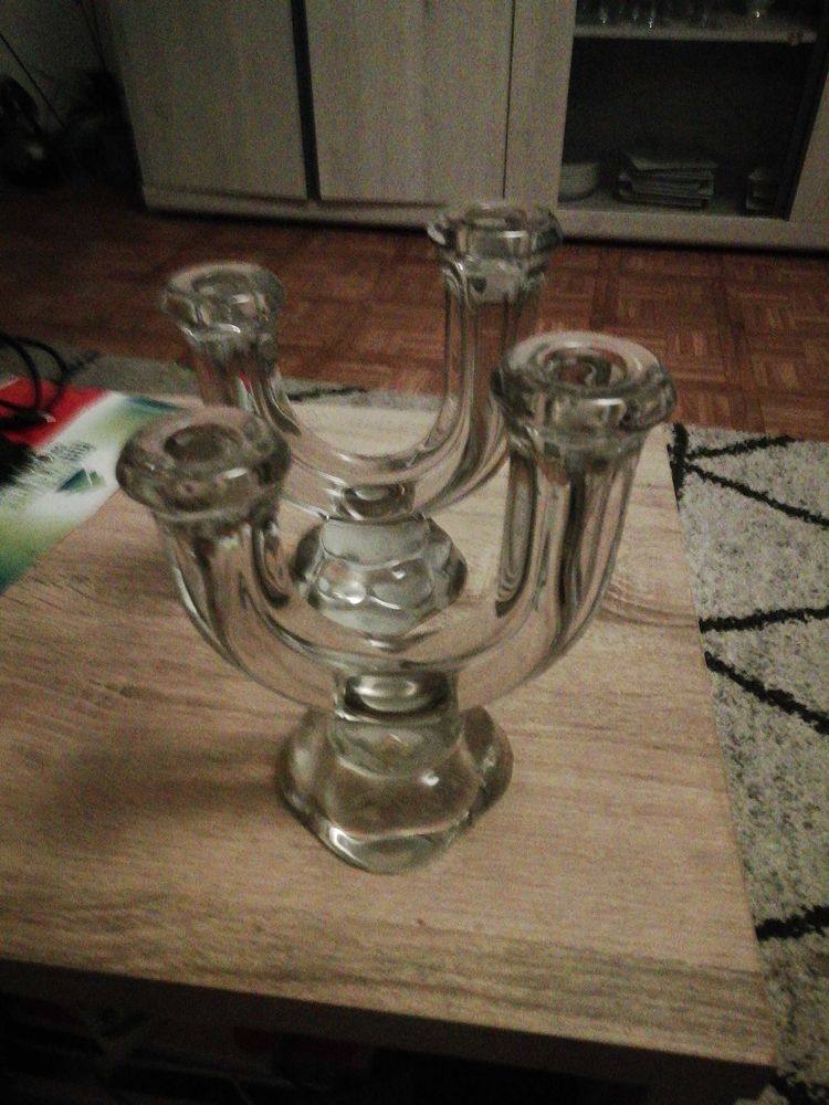 Lot deux bougeoirs en cristal signature vannes Art France 50 Annecy (74)