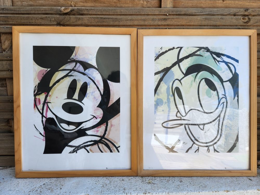 Deux cadres Disney Mickey et Donald 74*54 20 Saint-Mandrier-sur-Mer (83)