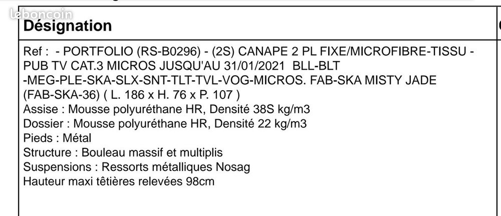 Deux canap�s cuir center neuf, achet� en septembre 2500 Marseille 6 (13)