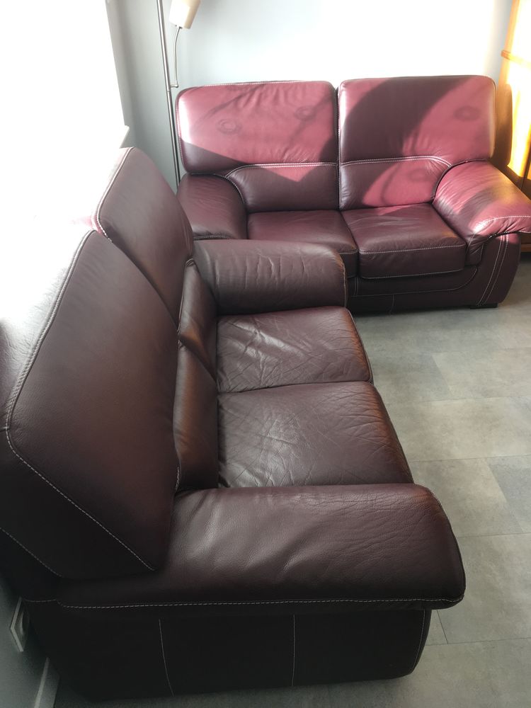 DEUX CANAPES CUIR VIOLET 160 Laval (53)