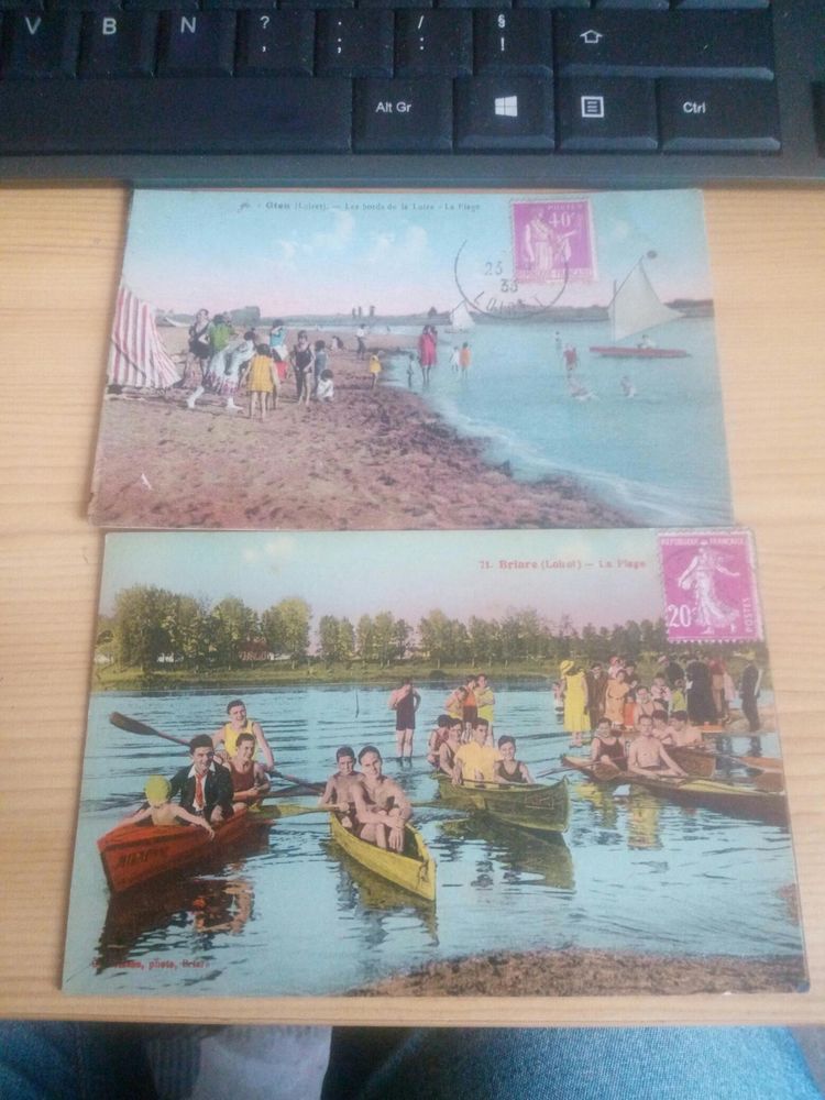 LOT DE DEUX CARTES POSTALES ANCIENNES  GIEN BRIARE 10 Levainville (28)