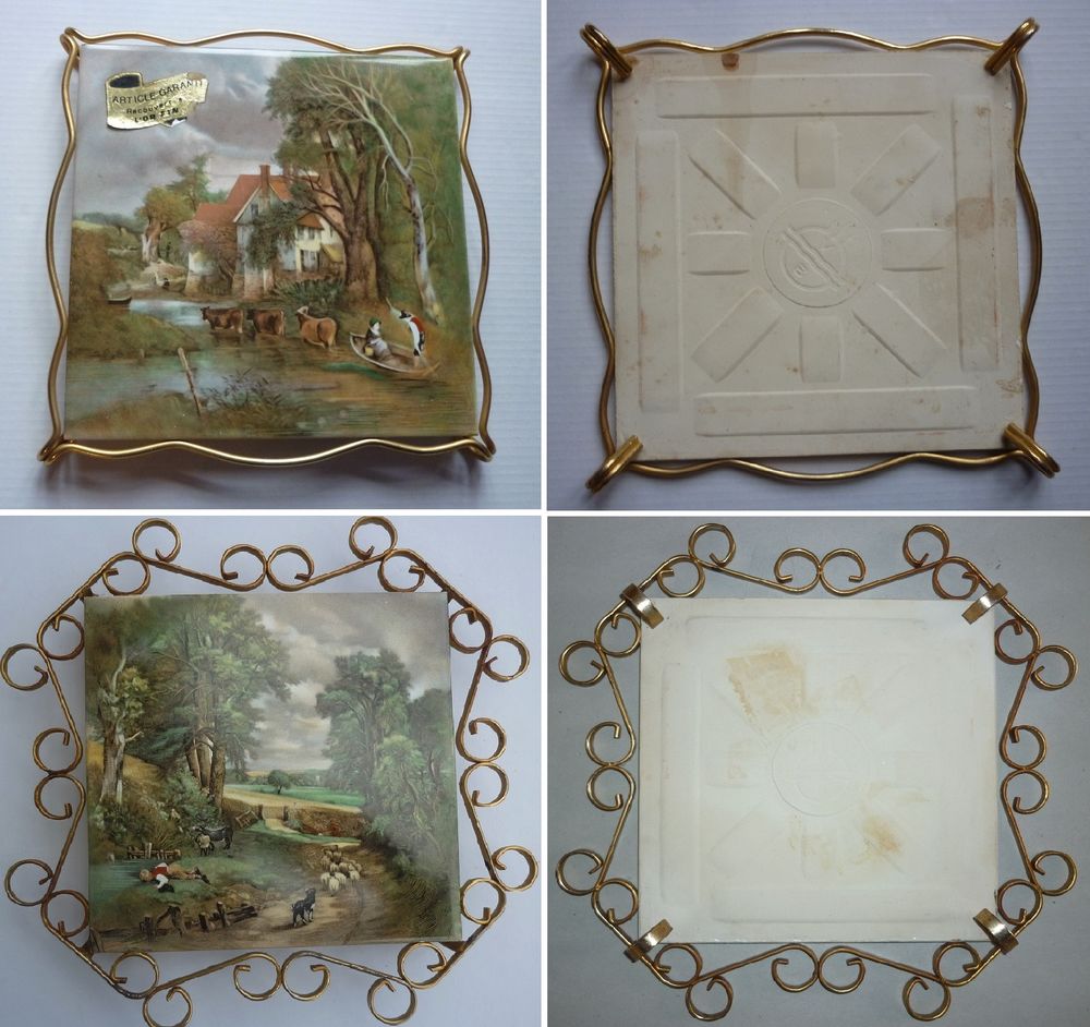 Deux dessous-plat vintage VILLEROY & BOCH Sc�nes champ�tres 32 Loivre (51)