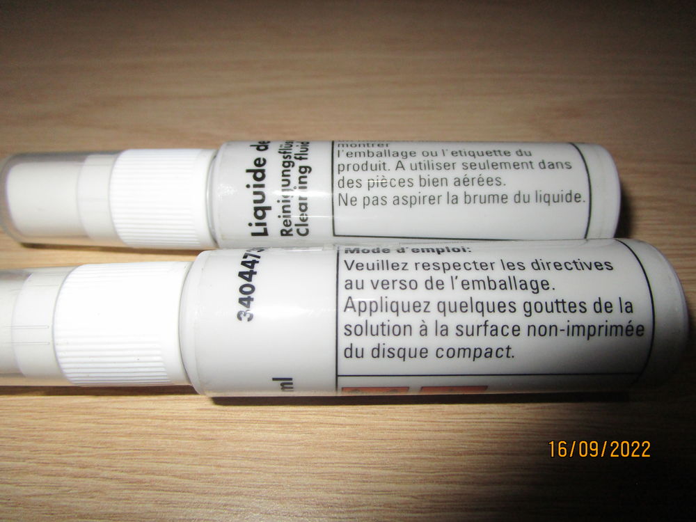 lot de deux flacons pour nettoyage  CD/ DVD 8 Chanteloup-en-Brie (77)