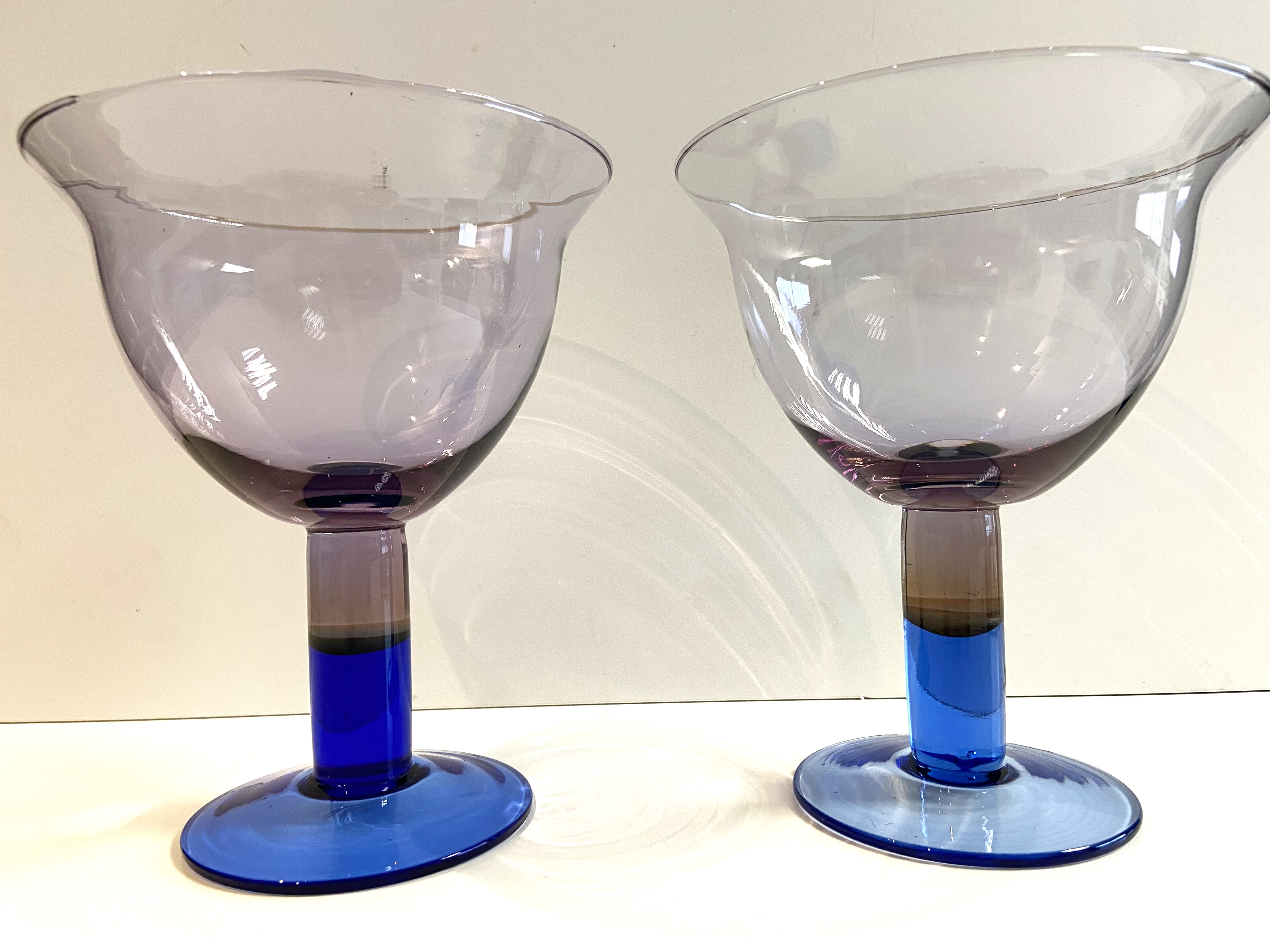 Deux Grands Verres Coupes Cristal Vase Photophores Design 35 Marseille 11 (13)