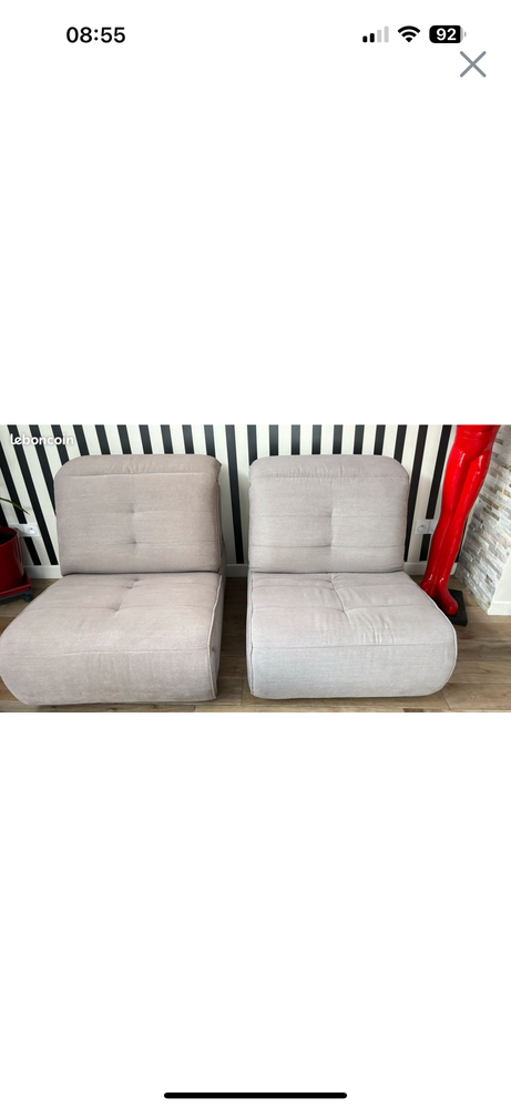 deux. Jolis canap�s. 200 Ormesson-sur-Marne (94)