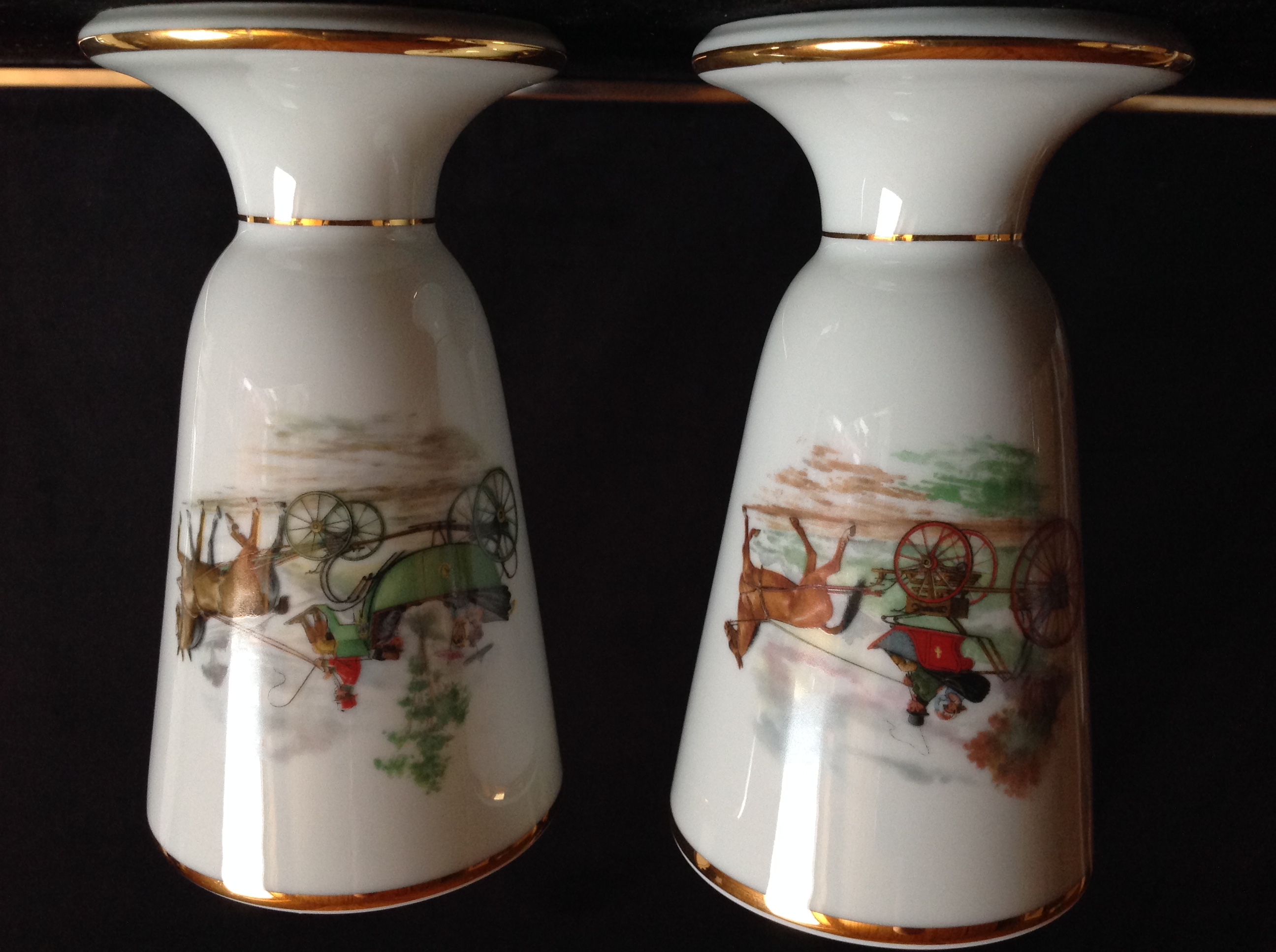 DEUX MAZAGRANS CAL�CHE SA PORCELAINE LIMOGES FRANCE Envoi po 24 Tr�gunc (29)