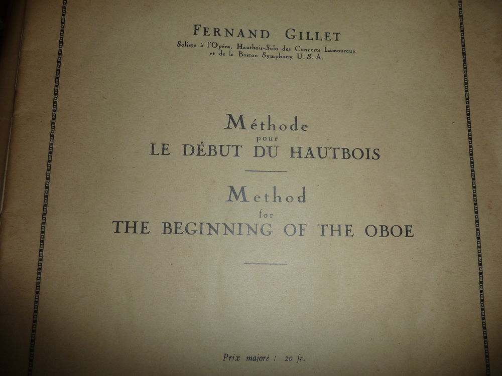 deux m�thodes pour Hautbois 30 Provin (59)