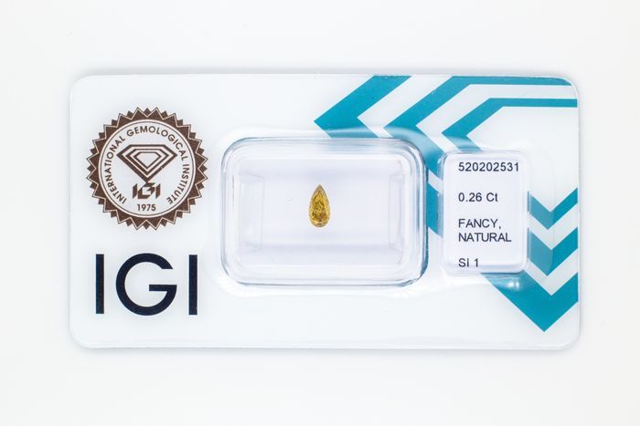 Diamant 0.26 Ct, SI1, Natural fancy intense brownish yellow 350 Caen (14)