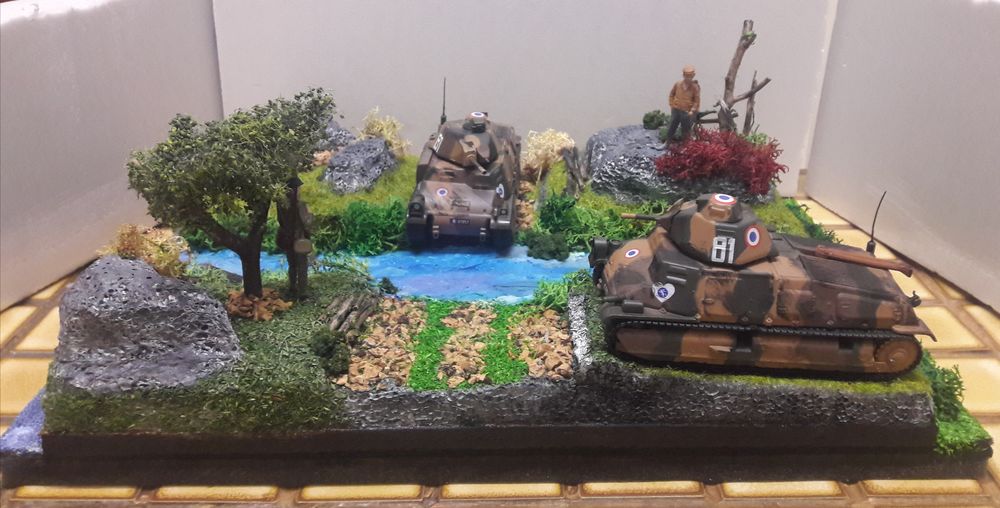 Diorama  Chars Fran�ais dans la campagne  40 Le Havre (76)